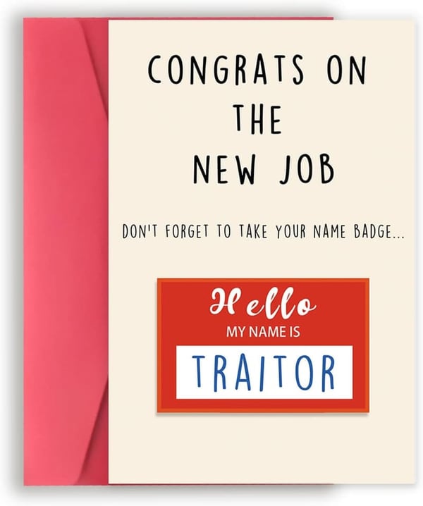 New Job Congratulations Card - Funny Farewell Gift for Coworkers
