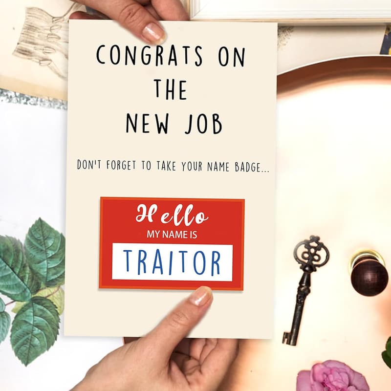 New Job Congratulations Card - Funny Farewell Gift for Coworkers