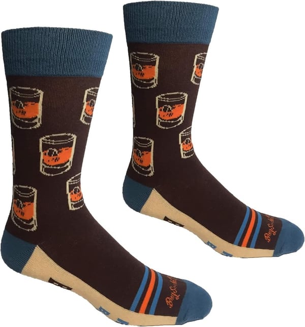 Bourbon Gift Men's Funny Dress Socks - Novelty Whiskey Lover's Gift