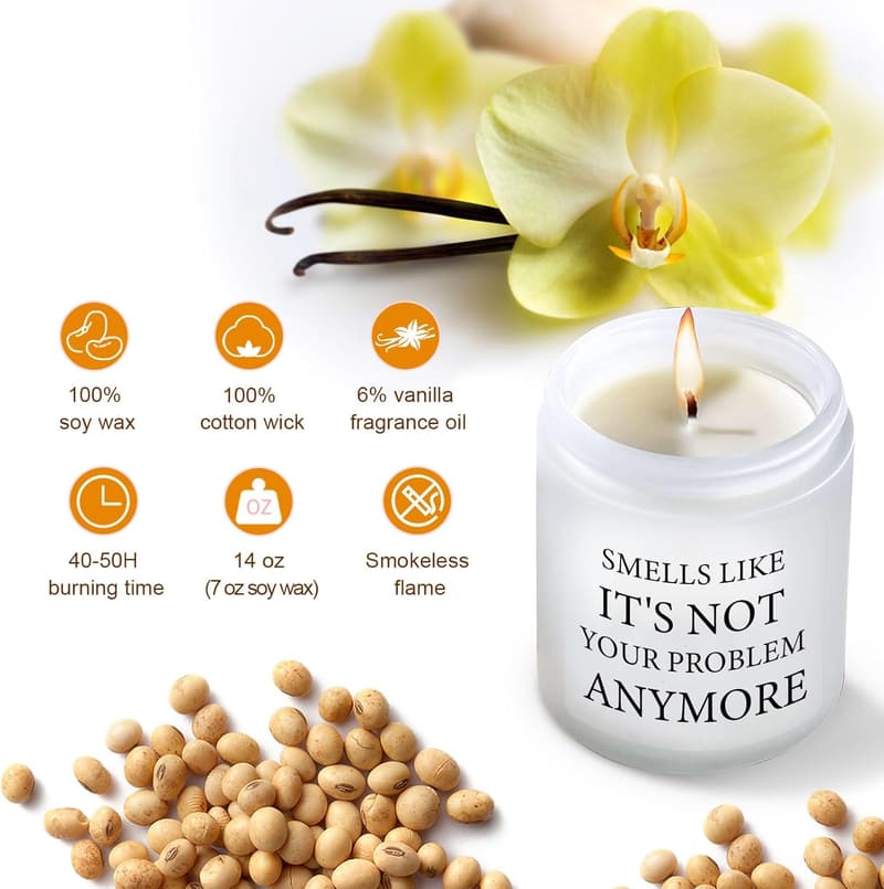 Funny Vanilla Scented Candle for Women's Retirement Gift