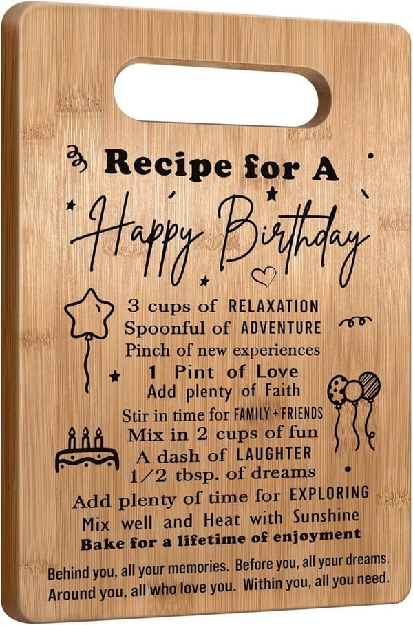 Birthday Cutting Board Gift for Women and Men, 2025