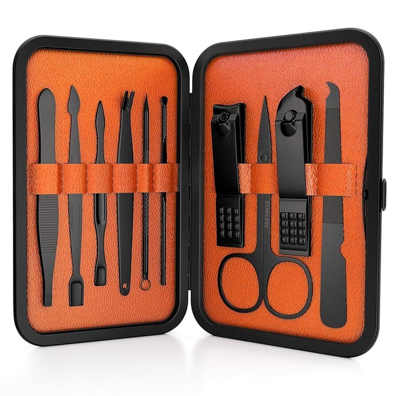 Compact 10-Piece Manicure & Pedicure Kit for Men & Women