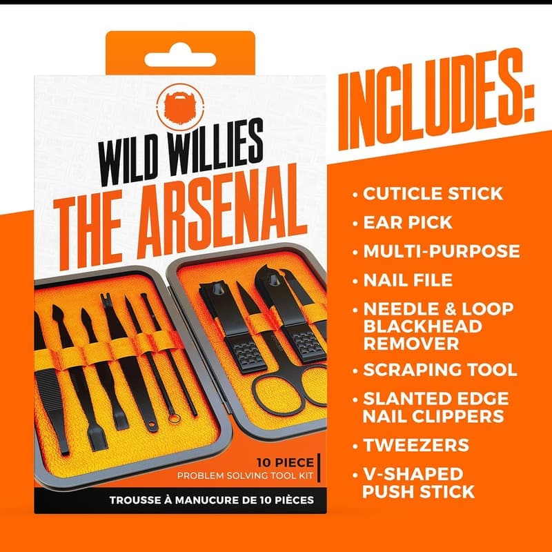 Compact 10-Piece Manicure & Pedicure Kit for Men & Women