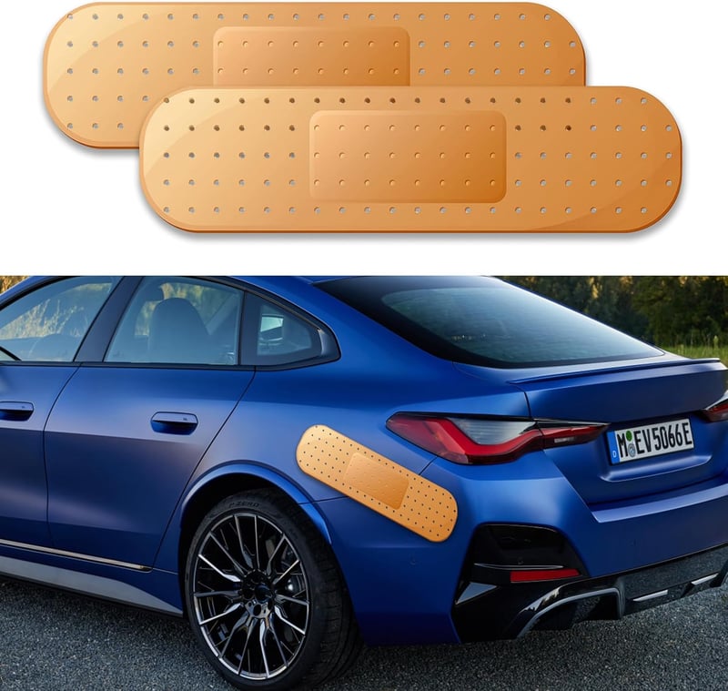Funny Band-Aid Car Bumper Stickers - 2PCS Beige Decals