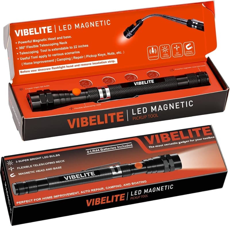 Telescoping Magnetic Pickup Tool with LED - Birthday Gift for Men