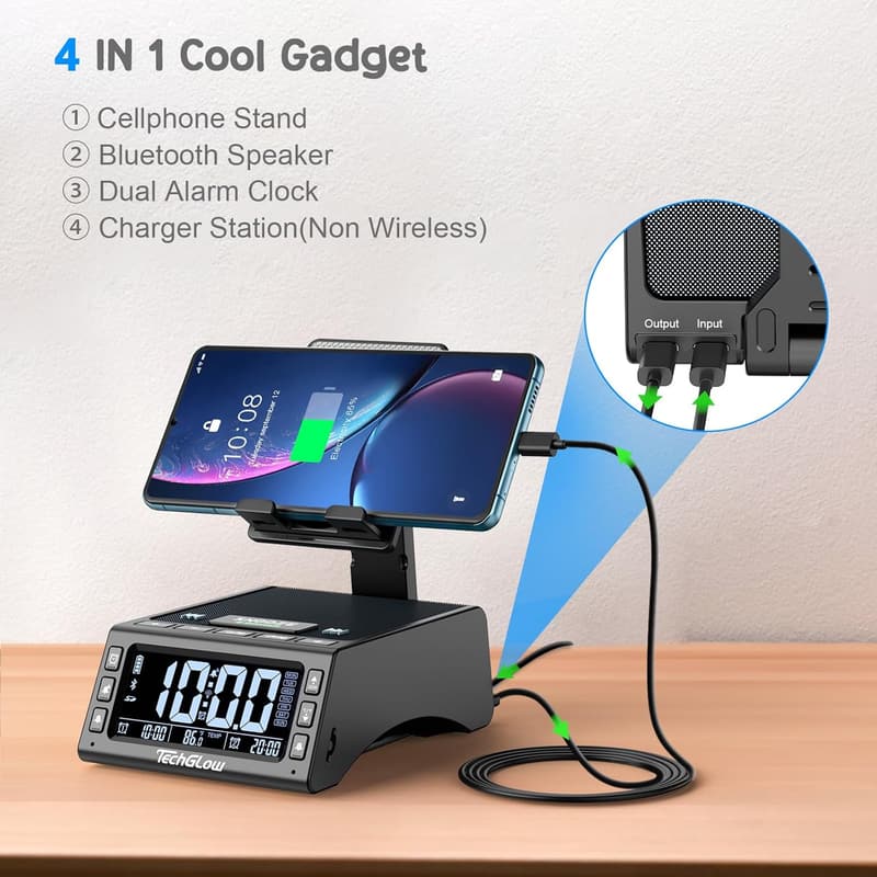 TechGlow Foldable Cellphone Stand with Bluetooth Speaker - Gifts for Tech Lovers