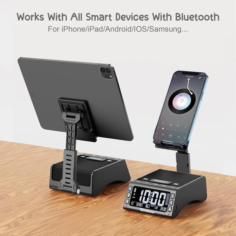 TechGlow Foldable Cellphone Stand with Bluetooth Speaker - Gifts for Tech Lovers