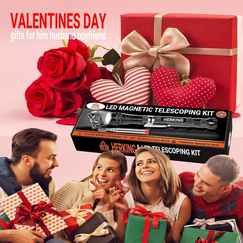 Valentine's Day Telescoping Magnetic Pickup Tool Set for Men