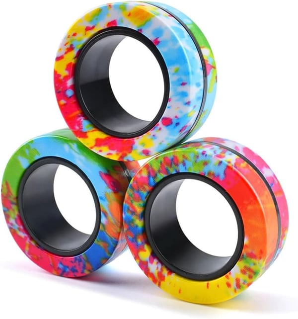 Magnetic Fidget Spinner Ring Set for ADHD & Anxiety Relief