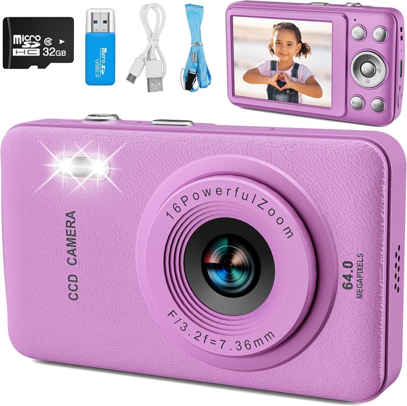 Kids Digital Camera with MP3 Player & 32GB SD Card - Birthday Gift