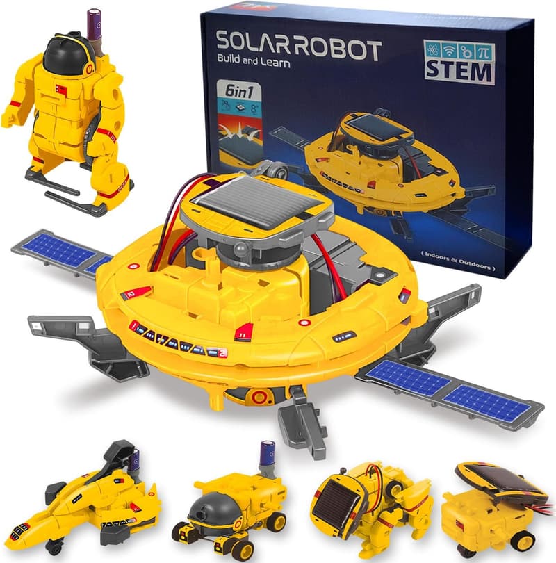 STEM 6-in-1 Solar Robotics Kit for Kids, Educational Birthday Gift