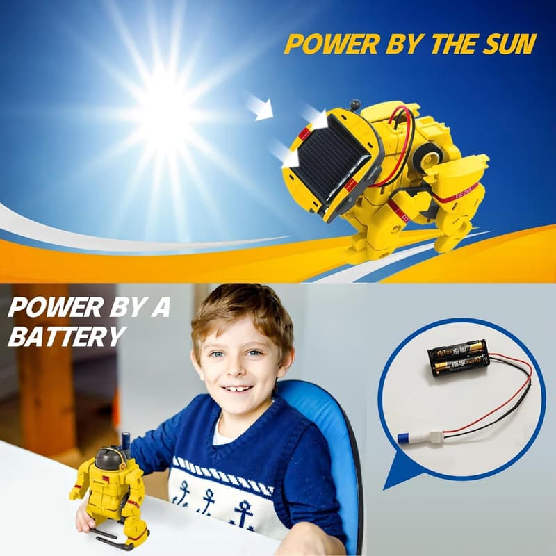 STEM 6-in-1 Solar Robotics Kit for Kids, Educational Birthday Gift