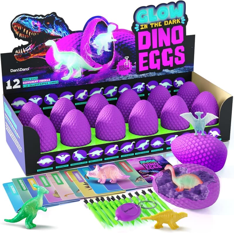 Glow-in-the-Dark Dinosaur Egg Dig Kit for Kids