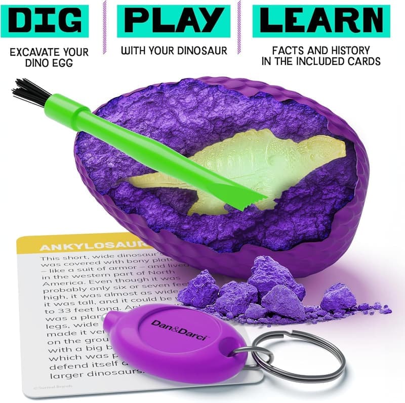 Glow-in-the-Dark Dinosaur Egg Dig Kit for Kids