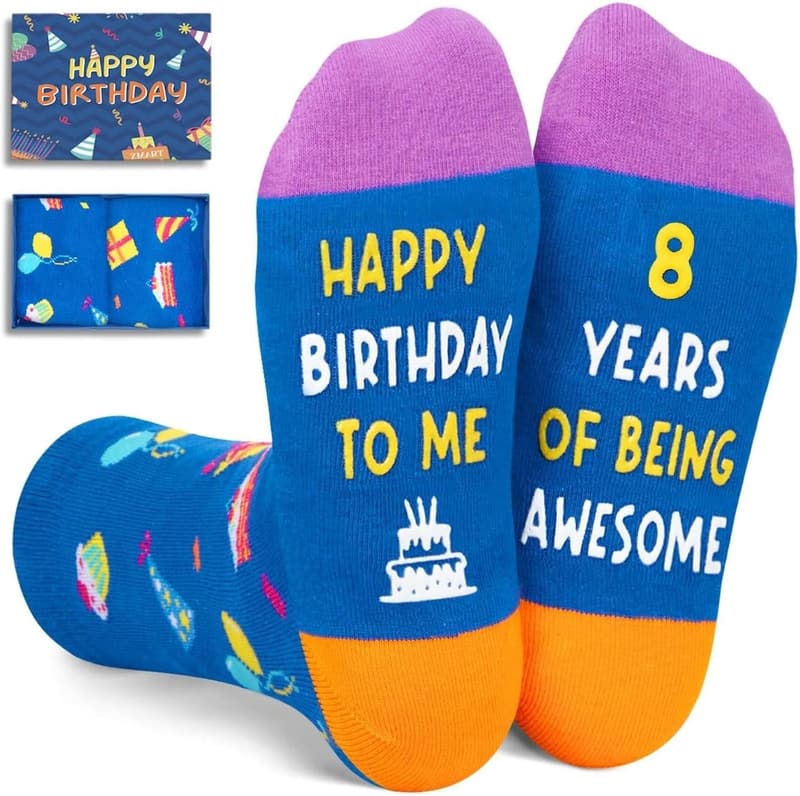Boys' Birthday Gift: Blue Socks for Ages 5-12