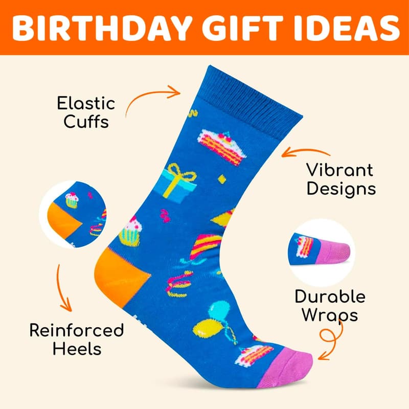 Boys' Birthday Gift: Blue Socks for Ages 5-12