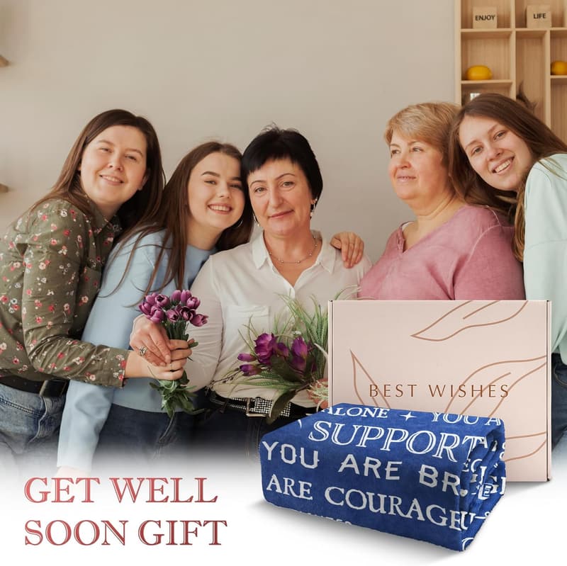 Get Well Blanket - Inspirational Gift for Men & Women, 60'' x 50''