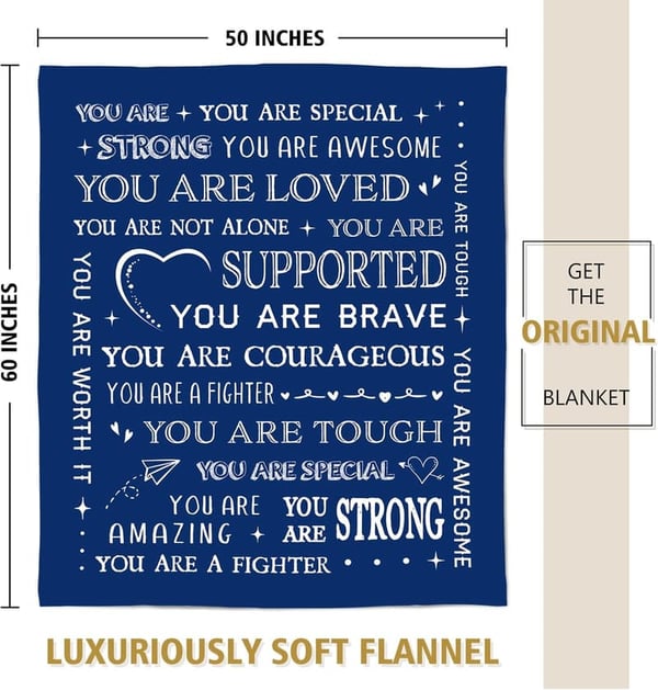 Get Well Blanket - Inspirational Gift for Men & Women, 60'' x 50''