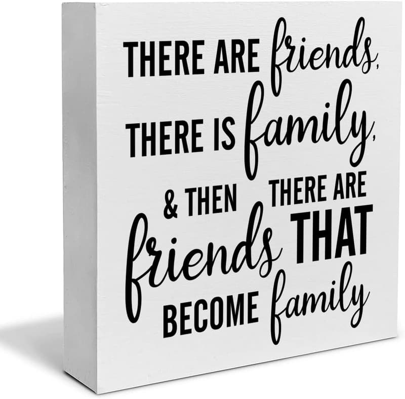 Friendship Gift: Rustic Wooden Box Sign for Home Decor