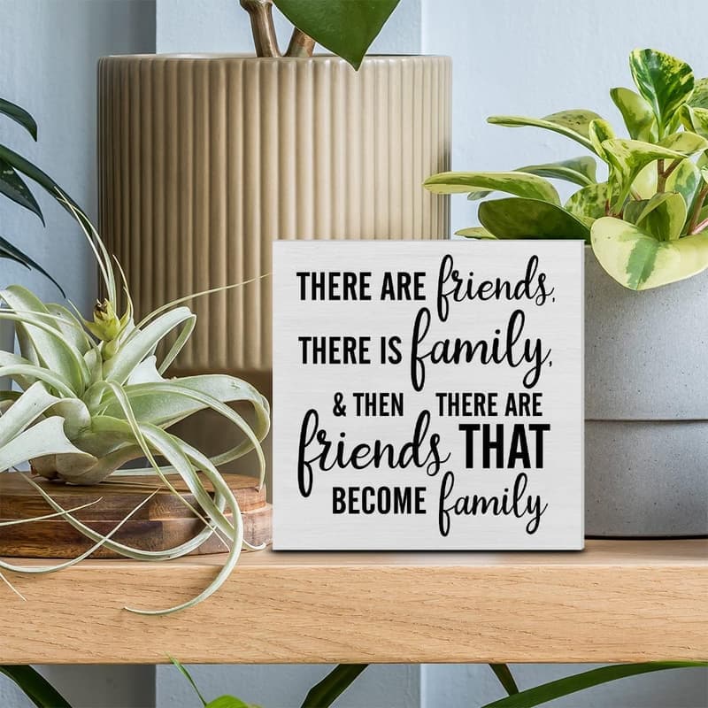 Friendship Gift: Rustic Wooden Box Sign for Home Decor
