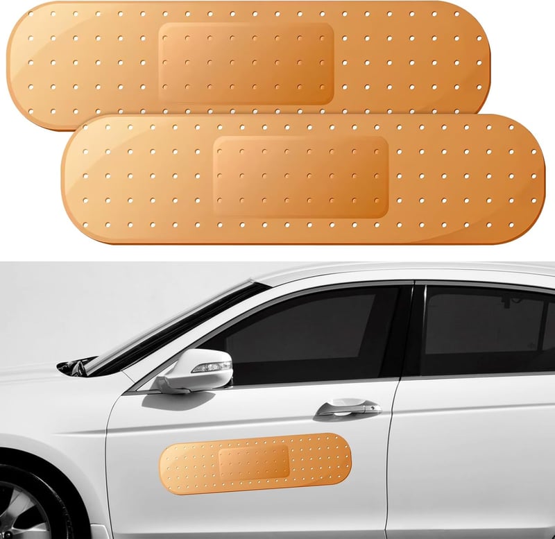 Giant 24-inch Beige Bandage Car Sticker - Waterproof PVC Decal
