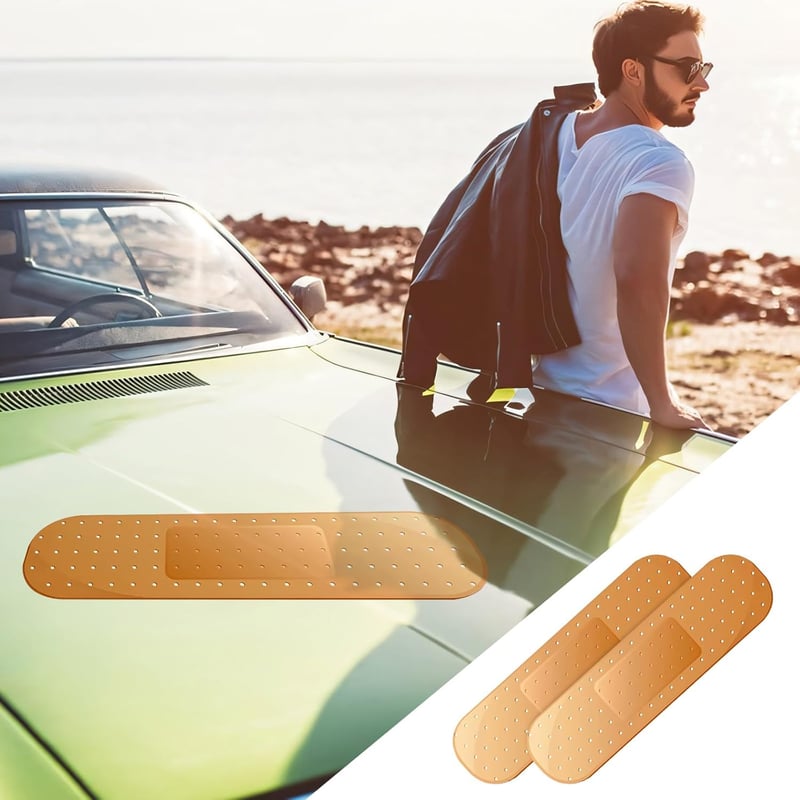 Giant 24-inch Beige Bandage Car Sticker - Waterproof PVC Decal