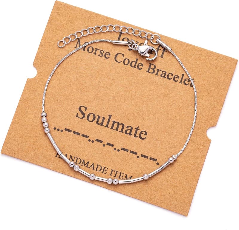 Inspirational Morse Code Bracelet for Women - Silver Beads