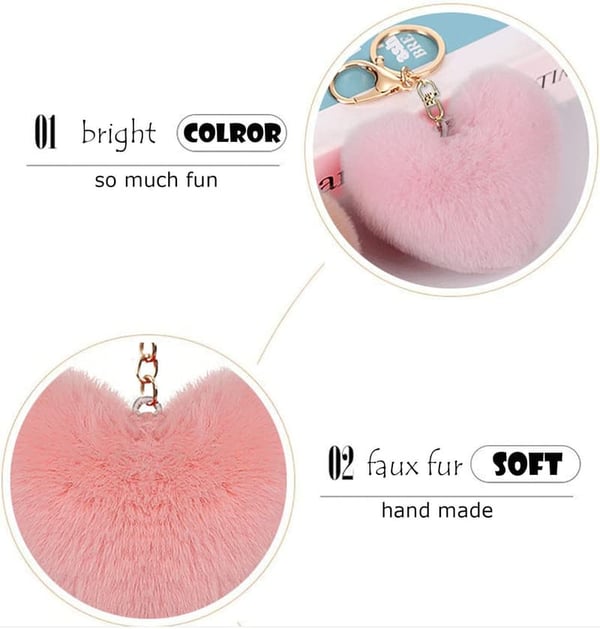 Faux Rabbit Fur Pom Pom Keychain Pendant for Bags