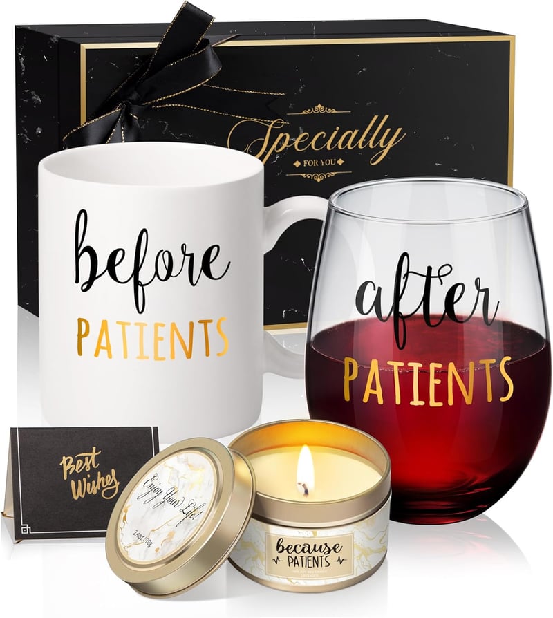 Nurse & Doctor Gift Set: 11 oz Mug & 18 oz Wine Glass