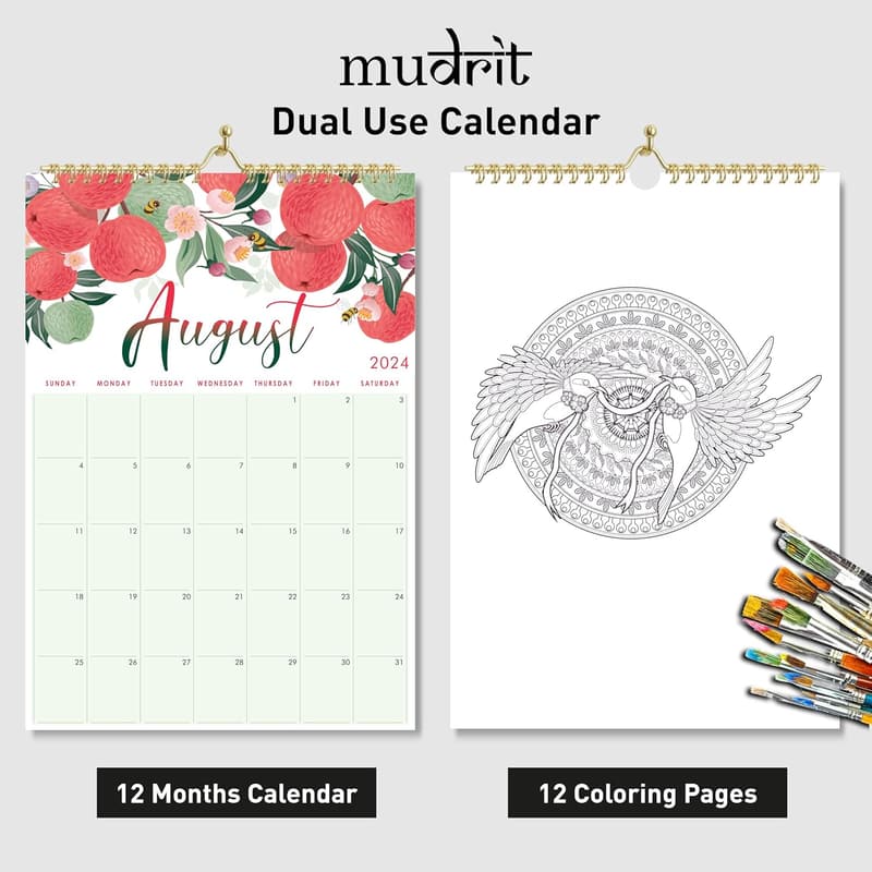2024 Spiral-Bound Wall Calendar, 12