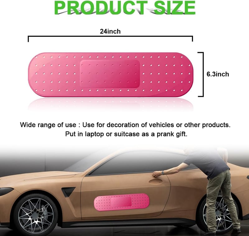 Funny Bandaid Car Decal - Large Vinyl Sticker for Dents & Scratches