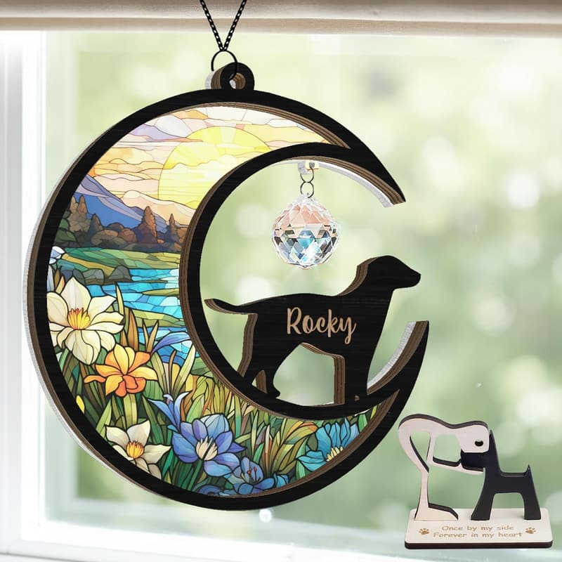 Personalized Dog Memorial Suncatcher for Pet Loss