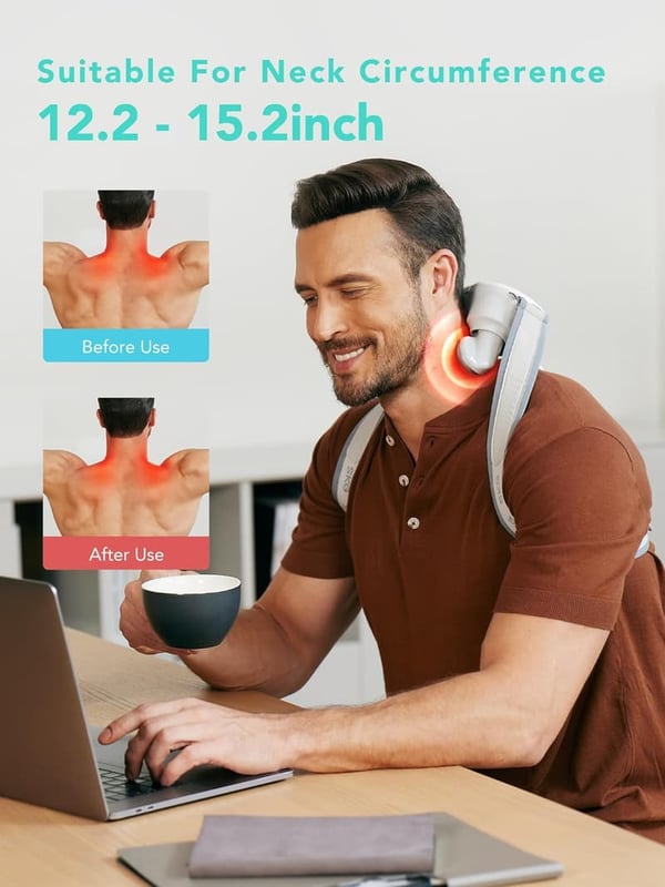 Portable 4D Electric Neck Massager with Heat for Pain Relief