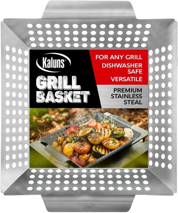 Heavy-Duty Stainless Steel Vegetable Grill Basket