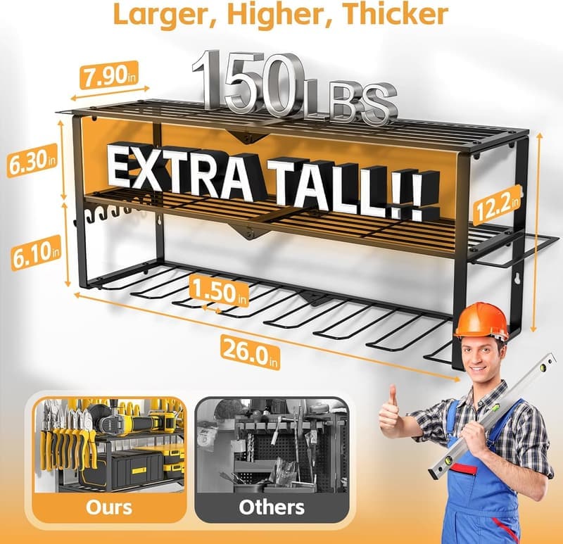 Heavy-Duty Wall-Mount Organizer for Power Tools