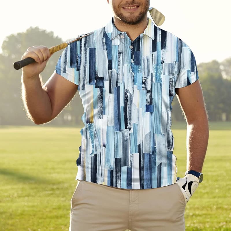 Men's Quick-Dry Printed Polo Shirt for Casual Sports