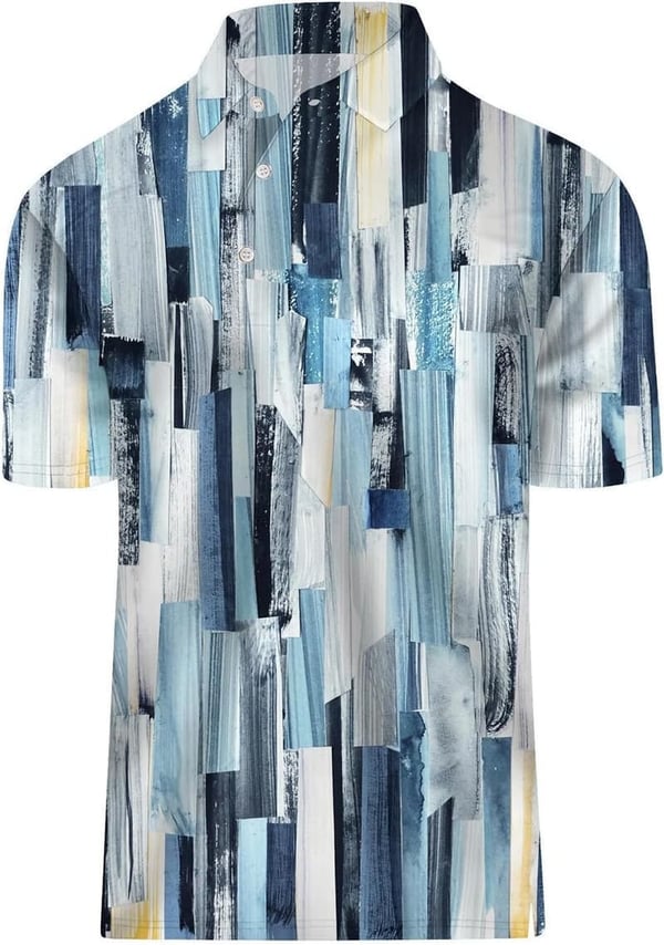 Men's Quick-Dry Printed Polo Shirt for Casual Sports