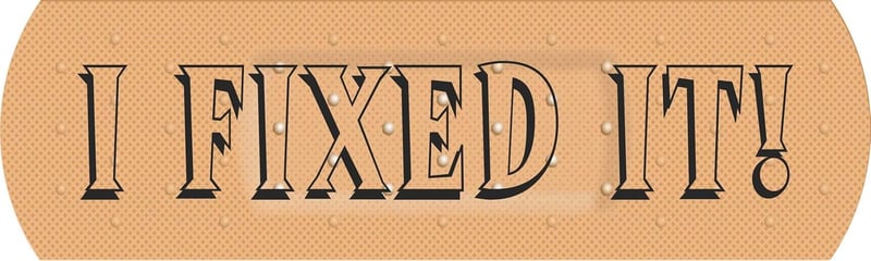 Fixed It Bandage Vinyl Sticker - 10x3 Inches