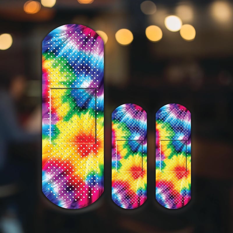 Funny Rainbow Tie-Dye Bandage Decal Stickers (3-Pack)