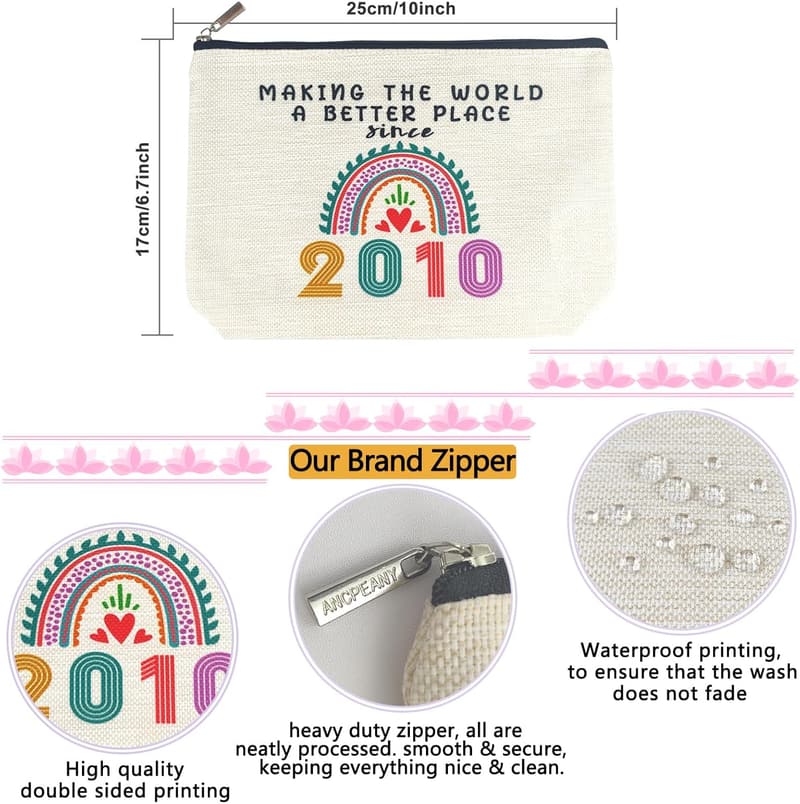 15th Birthday Cute Makeup Bag for Girls