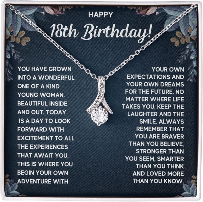 18th Birthday Jewelry Gift Set for Her with Card and Box