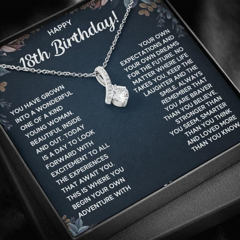 18th Birthday Jewelry Gift Set for Her with Card and Box