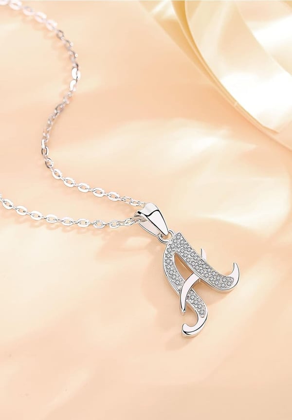 Personalized 925 Sterling Silver Initial Necklace for Women