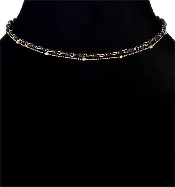 Gold Tone Multilayer Choker Necklace Set for Women & Men