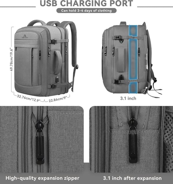 50L Travel Laptop Backpack for Men & Women, Flight Approved
