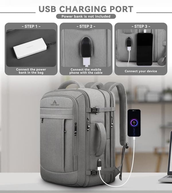 50L Travel Laptop Backpack for Men & Women, Flight Approved