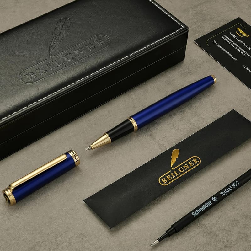 Luxury Rollerball Pen Gift Set with 24K Gold Trim for Professionals