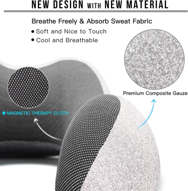 Travel Pillow Set with 100% Memory Foam and Accessories (Grey)