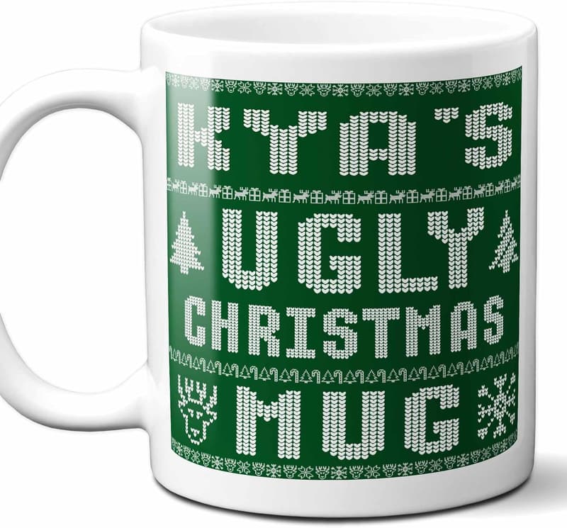 Personalized Ugly Christmas Sweater Coffee Mug - 11oz Gift