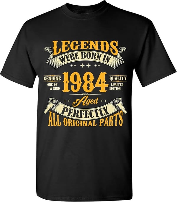 40th Birthday Vintage T-Shirt for Men, Born in 1984